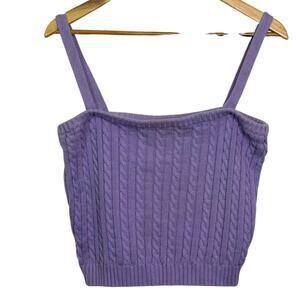 Vintage Lavender Size Large Lauren Ralph Lauren Cable Knit Tank Top